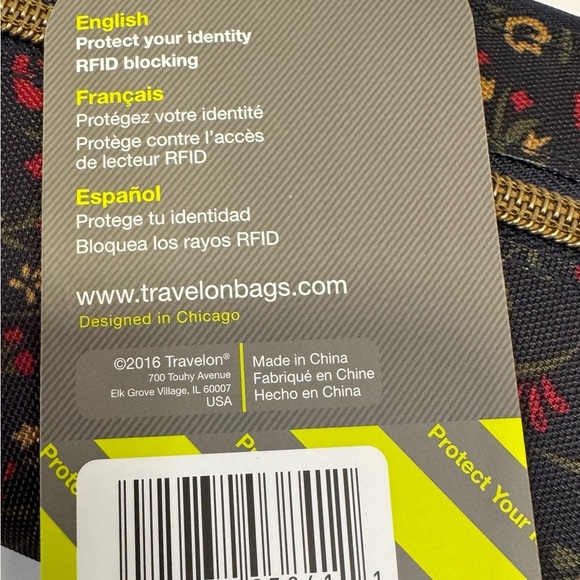 Travelon Ladies Zip Security Card Holder NWT navy floral - Picture 8 of 11